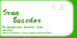 irma buschor business card